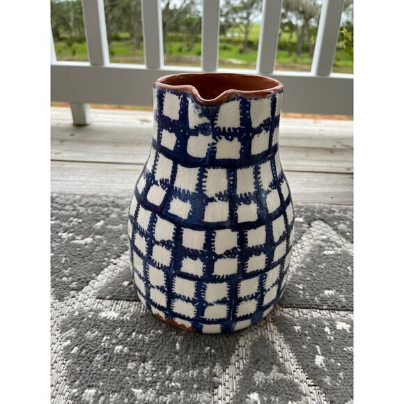 MudPie Pitcher Vase Blue White NEW Retired Item - Picture 5 of 8